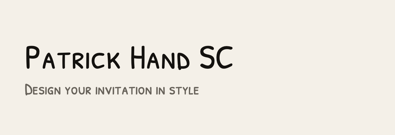 عيّنة خط Patrick Hand SC